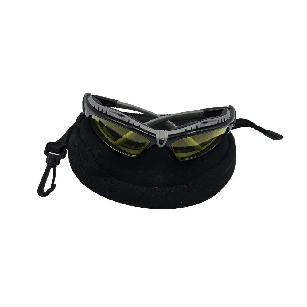 UNBRANDED Safety Glasses Foam Padded Black Frame Amber Anti-Fog‎ Lens